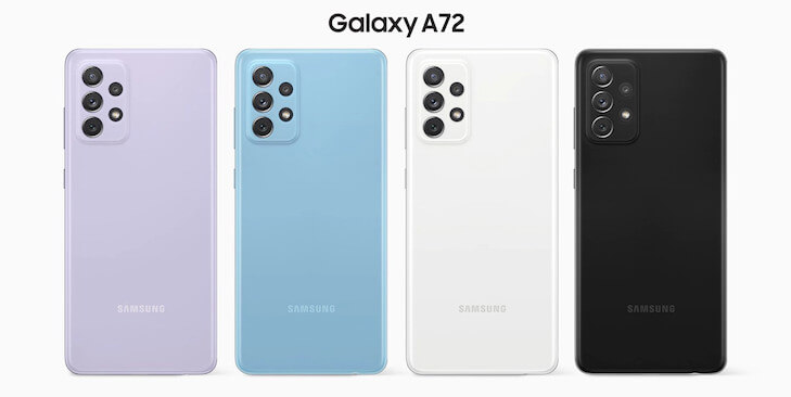 Samsung Galaxy A72 alle kleuren